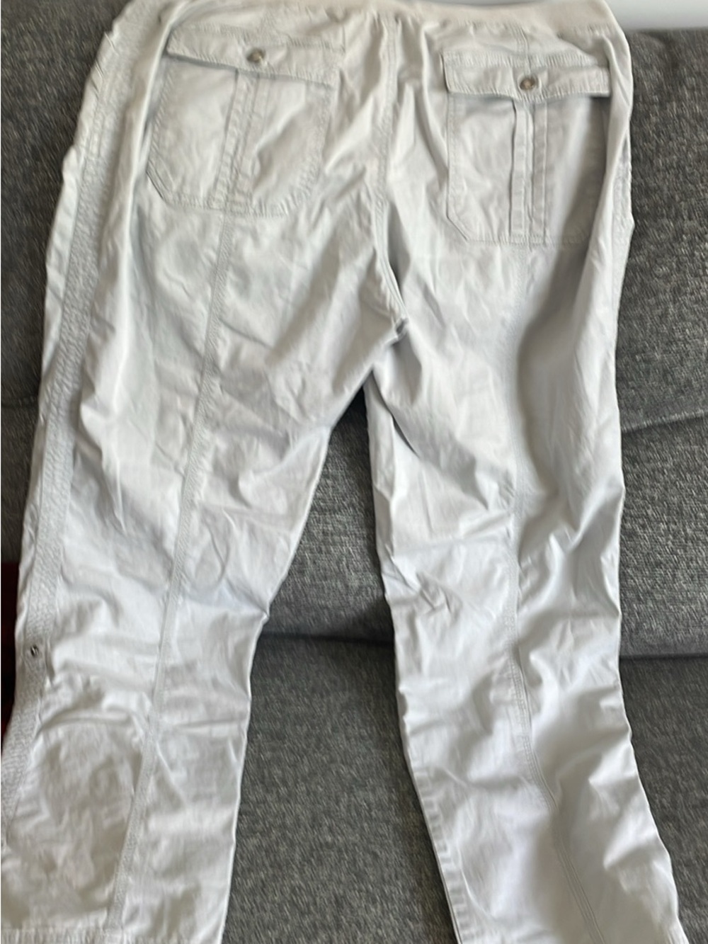 Women's Cargo Pants in Light Gray - Casual Utility Style